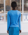 BASERANGE OMO LONG SLEEVE TEE French BAS-TTOL-VE-AU25-ZINN BLUE